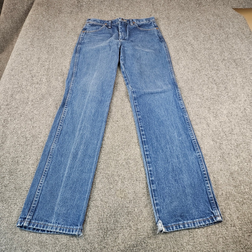 Wrangler 936PWD Cowboy Cut Slim Fit Jeans Mens 30x34 Blue Denim Straight Leg